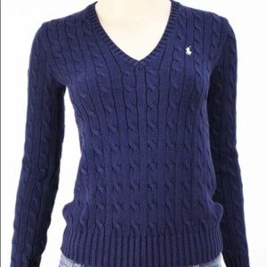 Ralph Lauren cable knit v-neck sweater